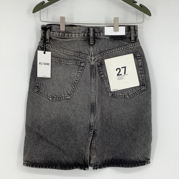 NEW! RE/DONE Size 27 Midnight Ash Denim Pencil Skirt $265 msrp Gray Jean I8-15 - Picture 3 of 10